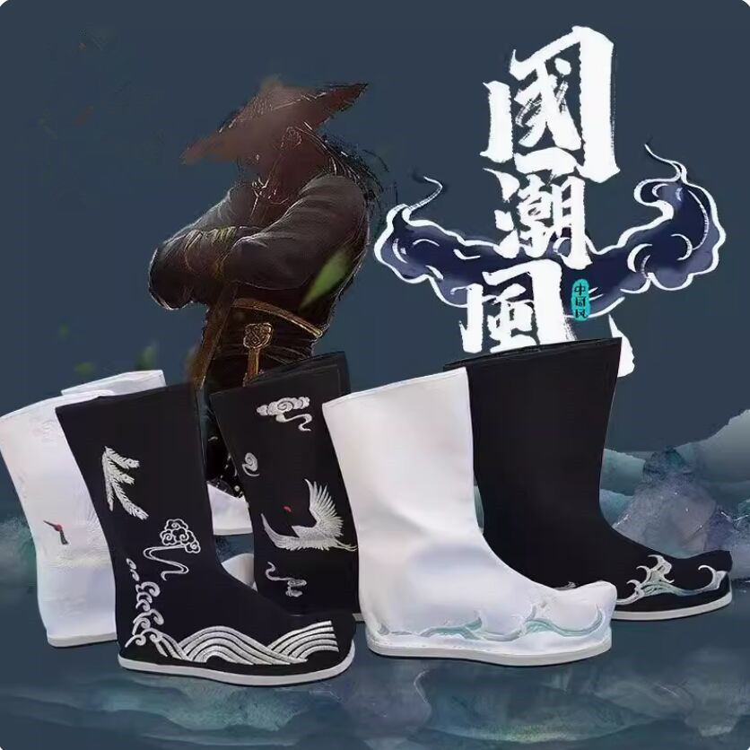 Men Shoes White Colour - Sapatos Chineses Hanfu Flat Warrior, Sapatos