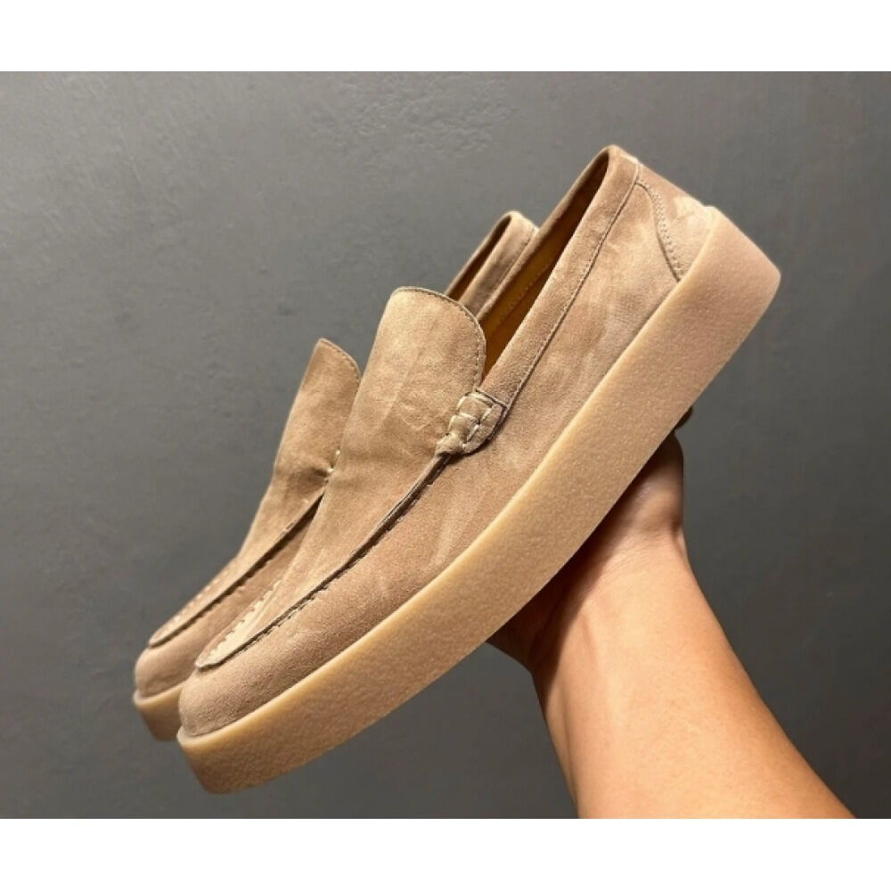 Men'S Shoes Smart - Loafers de Plataforma em Suede Bege