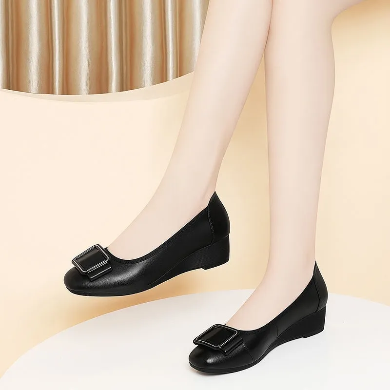 Men Shoes H&M - Sapatos femininos fofos de bico redondo,