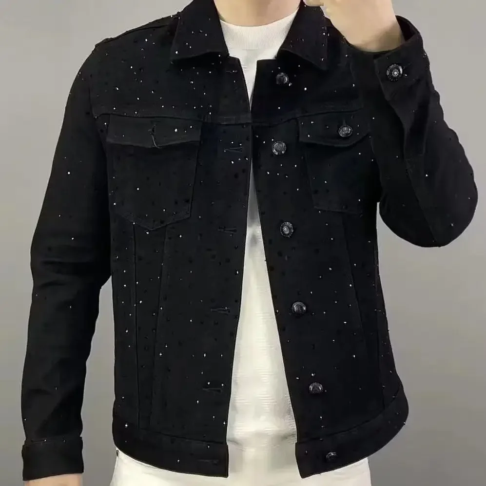 Men'S Shoes For Jeans - Casaco jeans para homens botão casual
