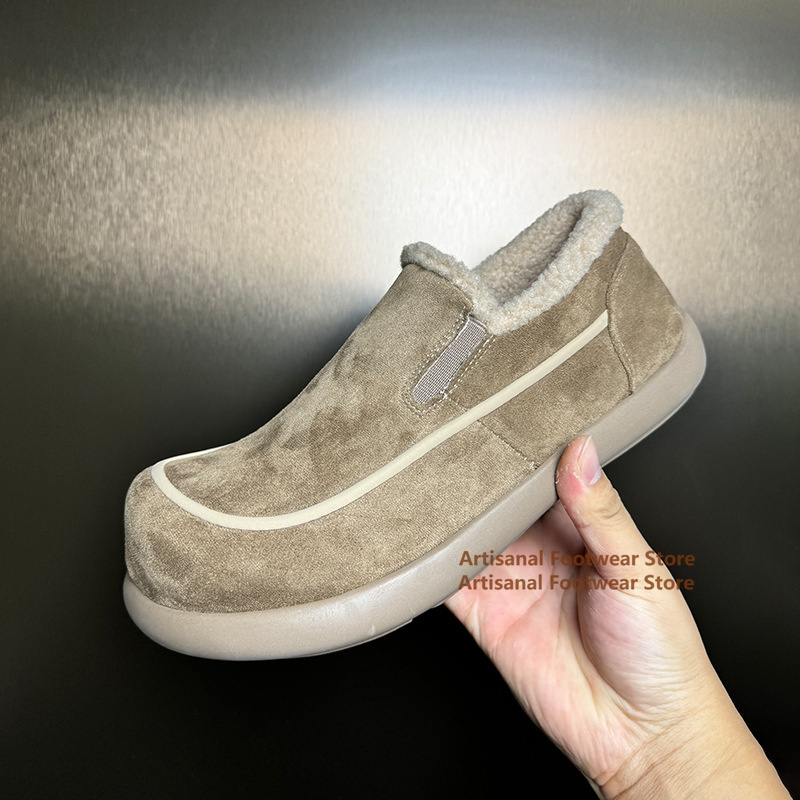 Men Shoes Online - Mocassins planos forrados de lã Botas