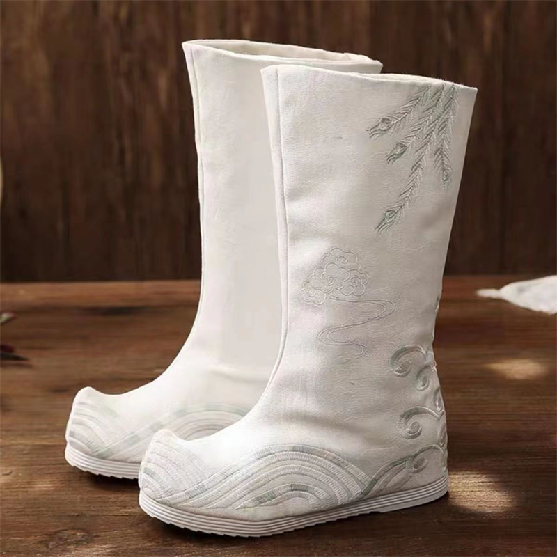 Men Shoes White Colour - Unisex Chinês Tradicional Hanfu Traje Sapatos,