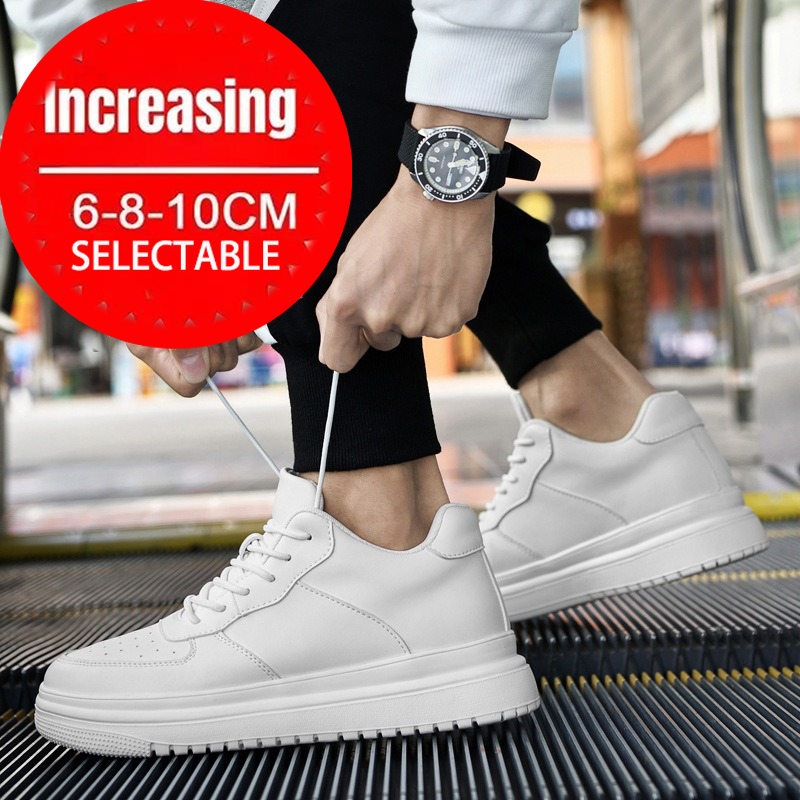 Men Shoes White Colour - Tênis homem elevador sapatos altura crescente