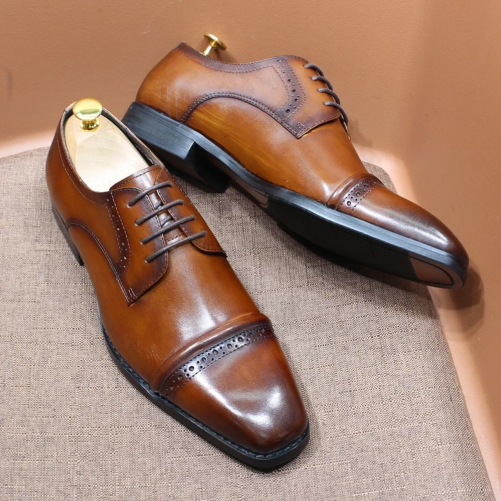 Robusto boné-toe oxfords couro - Men'S Shoes Smart avaliação e preço