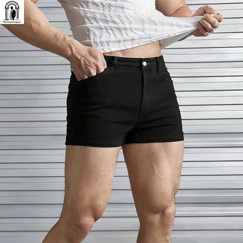 Shorts de Denim Branco Slim Fi - Men'S Shoes For Jeans avaliação e preço