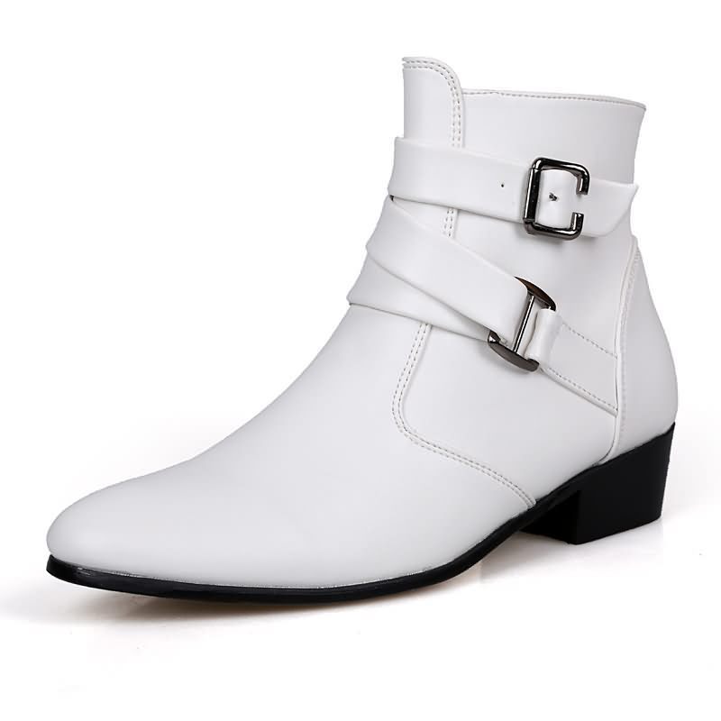 Botas masculinas de luxo de co - Men Shoes White Colour avaliação e preço